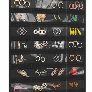 Hanging Jewelry Organizer, Earring Organizer- Black, NEW